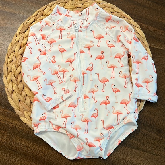 Janie and Jack flamingo swimsuit - Picture 4 of 4